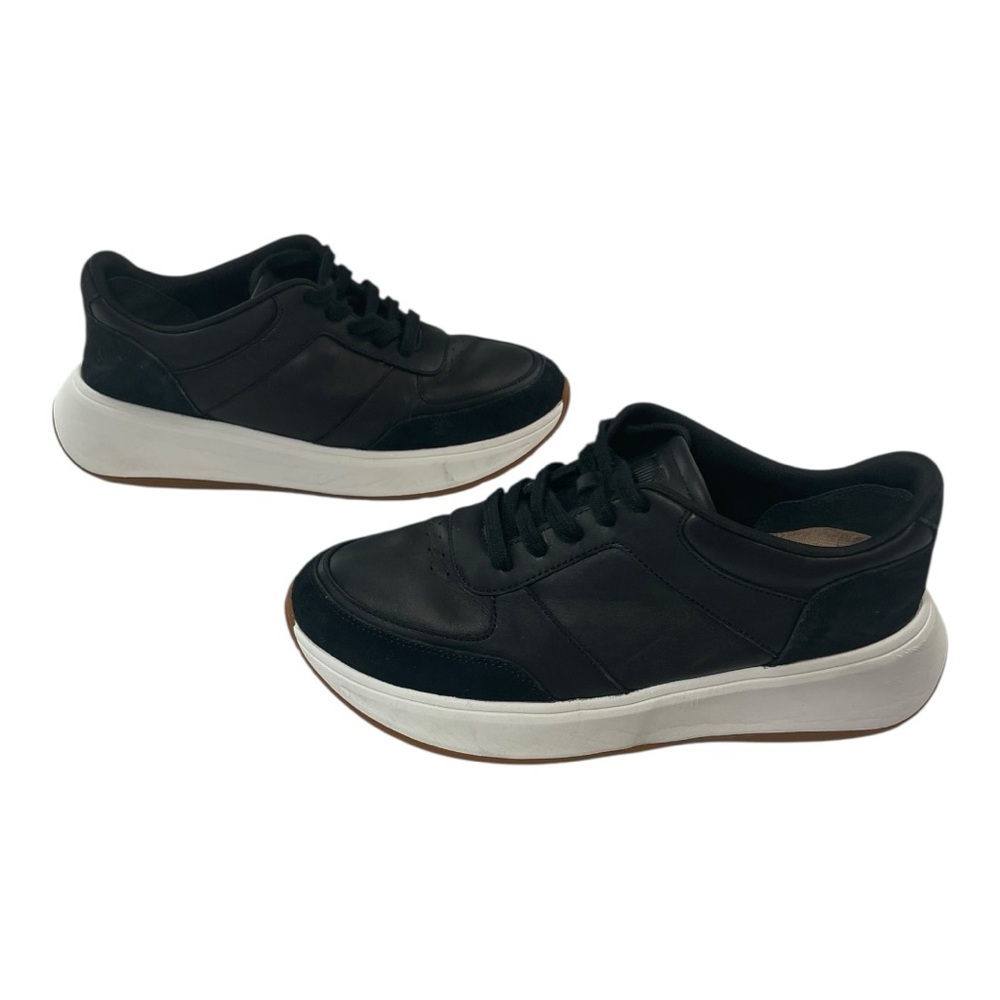 Fitflop Women's F-mode Leather Suede Platform Sneakers Black Size 7.5 - Picture 1 of 9